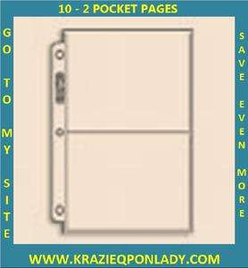 15 Coupon sleeve pages for binders or cards 2 pockets made by Ultra 