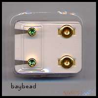 Gold Birthstone Bezel Set Ear Piercing Studs (12)  