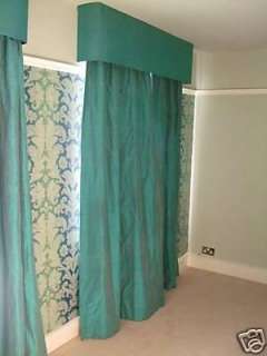 Dupioni Silk Curtains Backed with Blackout Lining.  