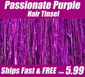 Hair Tinsel Hair Bling Add To Feather Hair Extensions SHINY PURPLE 