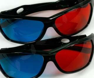 PAIRS PLASTIC ANAGLYPH RED/BLUE 3D GLASSES MOVIE GAME  