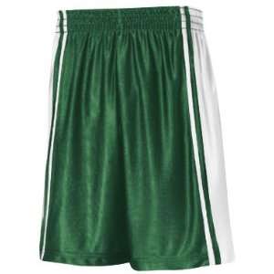  Court Dazzle Basketball Uniform Shorts WHITE/FOREST YL 