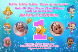 Bubble Guppies Guppy Photo Birthday Party Invitation or Thank You Card 