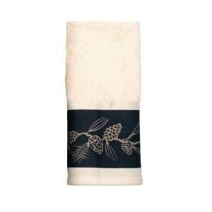  Black Bear Silhouette Tip Towel (Beige) (18H x 11W x .25 