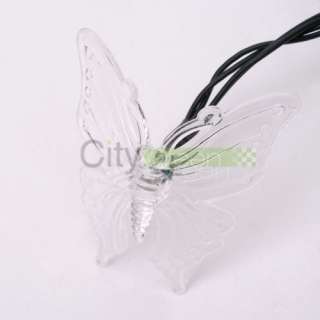 NEW Battery Solar Outdoor Butterfly Shaped String 20 LED Light 
