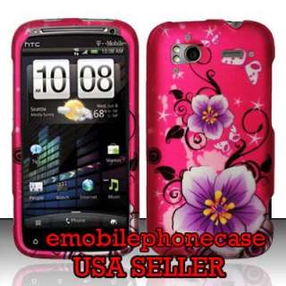   Flowers Snap On Rubberized Hard Case Cover HTC Sensation 4G T Mobile