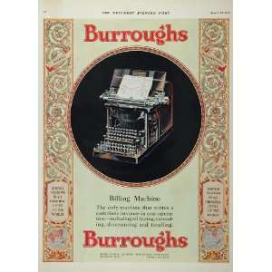 1928 Ad Burroughs Billing Machine Invoice Bookkeeping   Original Print 
