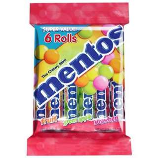 Mentos Mixed Fruit Chewy Mint Candy 6 pk..Opens in a new window