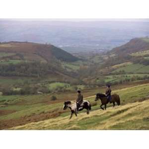 Riders Near Gospel Pass, Black Mountains, Gwent, Wales, United Kingdom 