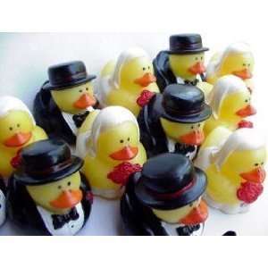  BRIDE AND GROOM RUBBER DUCKIES NOVELITY CAKE TOPPERS (12 