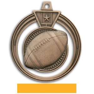   Football Medals BRONZE MEDAL/YELLOW RIBBON 2.5