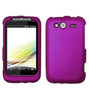   HTC WildFire S CELL PHONE SOLID PURPLE FACEPLATE SKIN HARD CASE COVER