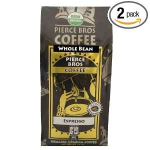 Pierce Brothers Organic Espresso Whole Bean Coffee, 12 Ounce Bags 
