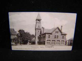 Antique POSTCARD Central Fire Station NASHUA, NH. c1907  