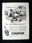 Champion Spark Plugs Man Working on Boat