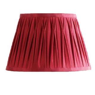   in. Wide Pleated Clip On Chandelier Lamp Shade, Red, Faux Silk Fabric