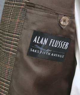 Alan Flusser for Saks wool 2 btn check sport coat, 41R  