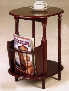 Cherry Finish Tea Table with Magazine Rack by Coaster 3513  