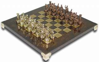 Romans Copper & Brass Chess Set & Board Package, Brown  