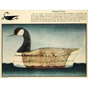  1932 Print Canada Goose Barber Decoy Game Waterfowl John 