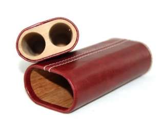 SWEET RED Leather 2 Cigar Travel Case by Cigar Star  