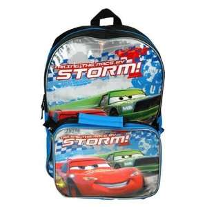 Disney Cars Lightning McQueen Large Backpack with Insulated Lunchbox 