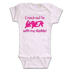 pink/w slayer baby onsie romper kids t shirt clothes  
