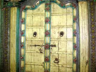 Puerta adornada de madera tallada mano antigua de Haveli de la teca de 