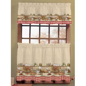   Chef Window Curtain Set   24 Tiers and Valance   Home Kitchen Decor