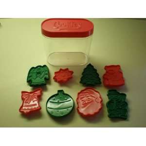  Christmas Cookie Cutters with Canister, Set of 8