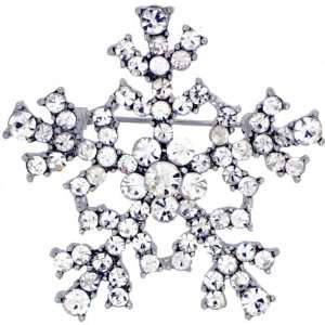   Austrian Crystal Snowflake Christmas Gift Holiday Pin Brooch Jewelry