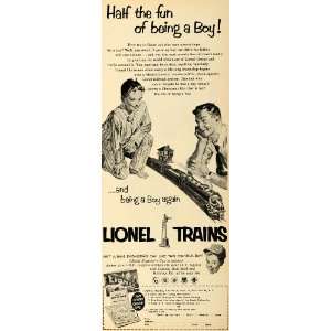  1952 Ad Christmas Lionel Train Set Boys Conductor Cap 