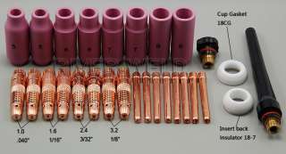 This handy kit fits 17 and 26 series air cooled torches and 18 series 