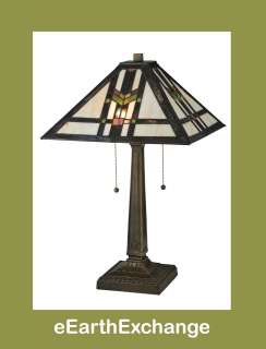Prairie MISSION DESIGN 22 Table Lamp TIFFANY STYLE STAINED GLASS Arts 