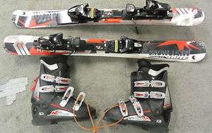   snowblade package skis used bindings & boots sizes 4 9.5 pkg  