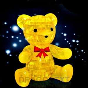 3D Crystal Jigsaw Puzzle Yellow Teddy Bear Iq Gadget Toy 