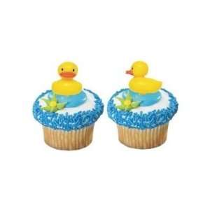   Ducky Duckie Cupcake Picks Cake Topper Decorations 