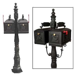  Double Curbside Mailbox with Ornamental Post