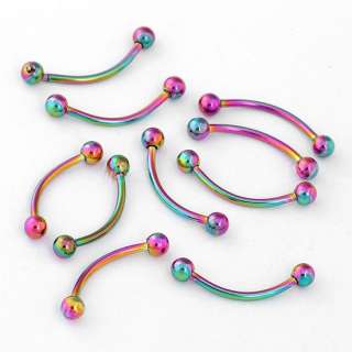   Multicolor Stainless Steel Barbell Eyebrow & Ear Ring Piercing Jewelry