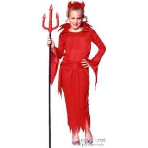  Kids Red Devil Girls Halloween Costume (Size:Medium 8 10 