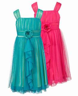 Sequin Hearts Kids Dress, Girls Sheer Overlay Dress   Kids   Macys