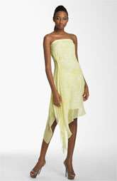 Robert Rodriguez Crystal Print Silk Chiffon Cascade Dress $375.00