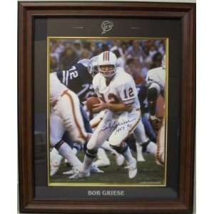 Bob Griese Miami Dolphins 16x20 Framed Logo Laser Engraved