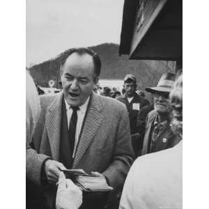 Hubert Humphrey Campaigning in West Virginia Primaries Photographic 