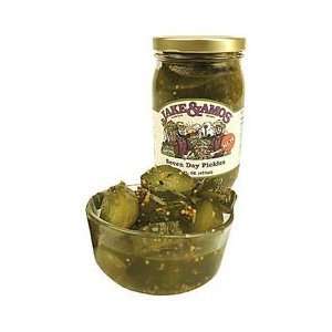 Seven Day Pickles, Jake & Amos   Case of 12 Jars  Grocery 