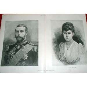   Portraits Duke York & Princess Victoria Mary Of Teck