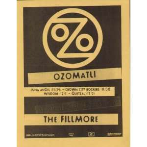  Ozomatli Boulder Original Concert Flyer Poster