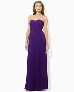 Lauren Ralph Lauren Dress Strapless Crisscross Gown