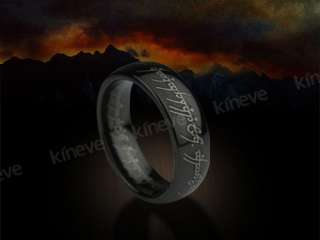   of the Rings LOTR Tungsten Carbide One Ring Wedding Band Black  