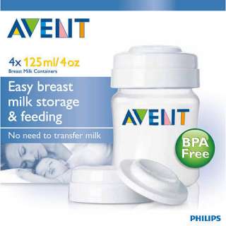 Avent Breast Milk Storage Containers 4pk BPA FREE NEW  